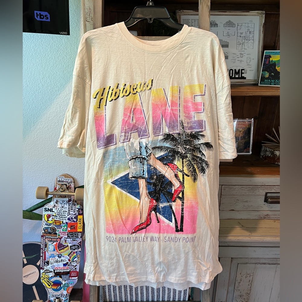 Spell women’s Hibiscus Lane biker tee dress size large